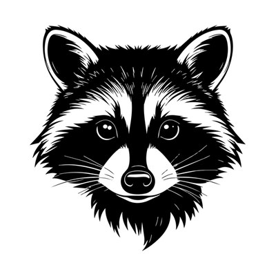 Raccoon Thickline SVG cut file
