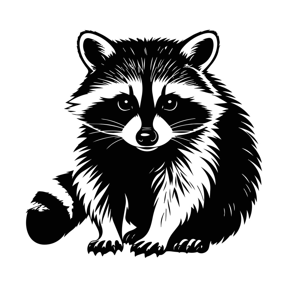 Raccoon SVG cut file – SVG, PNG, DXF