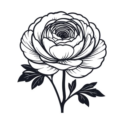 Ranunculus Line SVG cut file