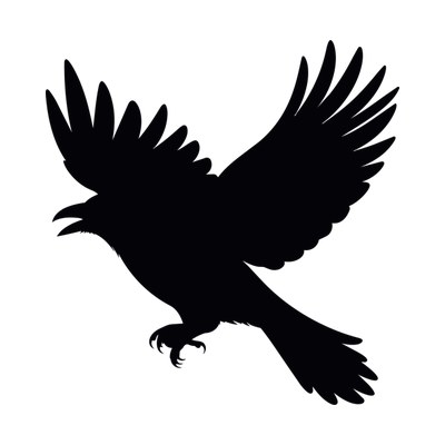 Raven Silhouette SVG cut file