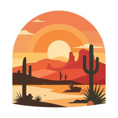 Retro Desert Sunset SVG cut file