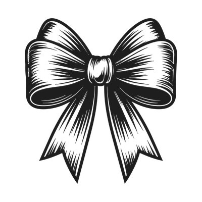 Ribbon Bow Minimal Side SVG cut file