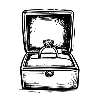 Ring Box Doodle SVG cut file