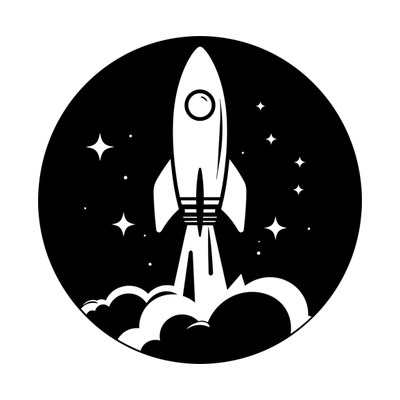 Rocket Launch Badge Front SVG cut file