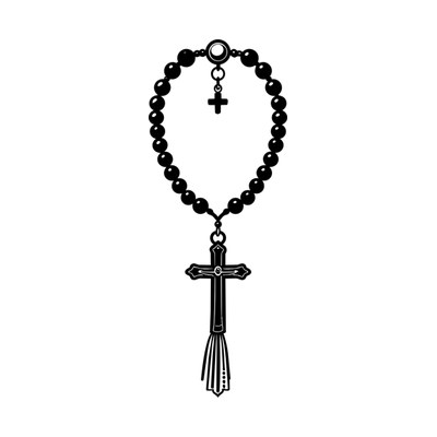 Rosary Thickline Front SVG cut file