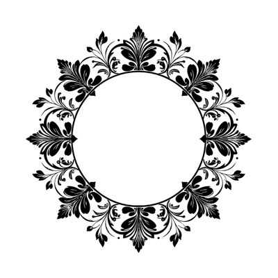 Round Floral Frame SVG cut file