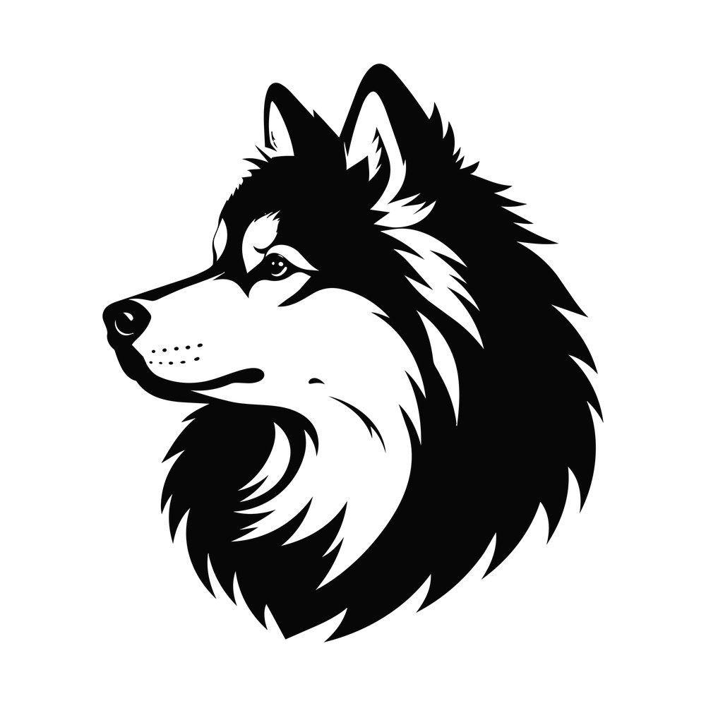 Samoyed Silhouette SVG cut file – SVG, PNG, DXF