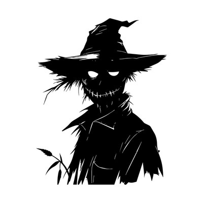Scarecrow Silhouette Front SVG cut file