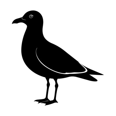 Seagull Silhouette SVG cut file