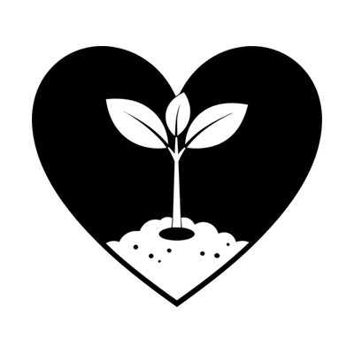 Seedling In Soil Heartframe Front SVG cut file