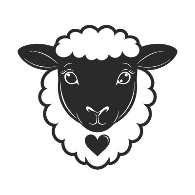 Sheep Face Heart SVG cut file