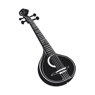 Sitar Minimal Side SVG cut file