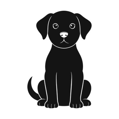 Sitting Puppy Flaticon Front SVG cut file