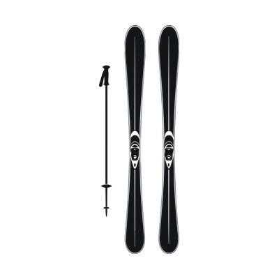 Ski Pair Bold Side SVG cut file