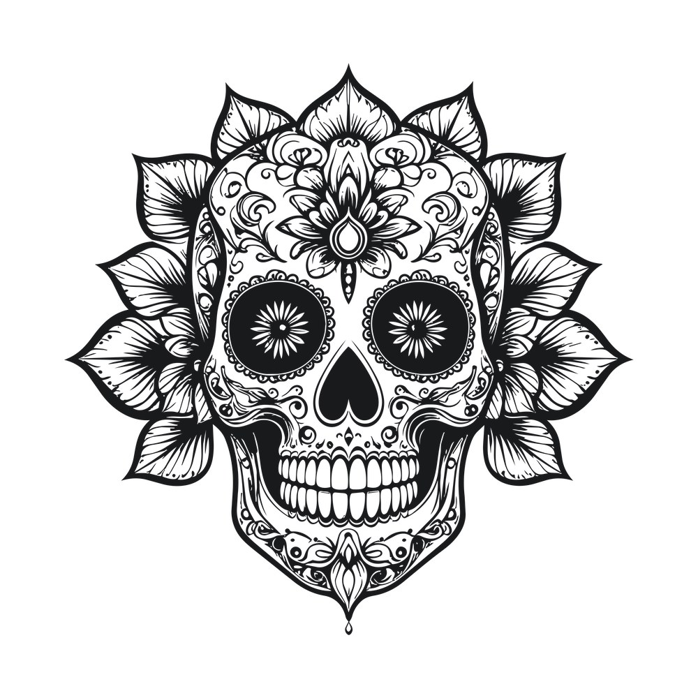 Skull Mandala SVG cut file – SVG, PNG, DXF
