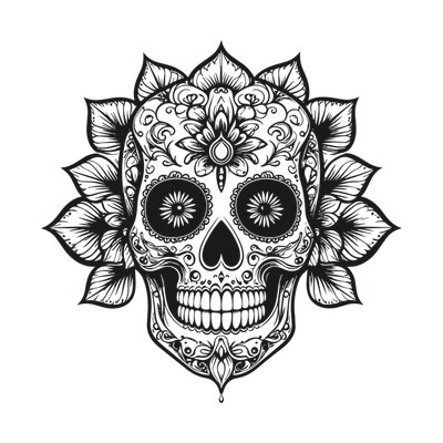 Skull Mandala SVG cut file
