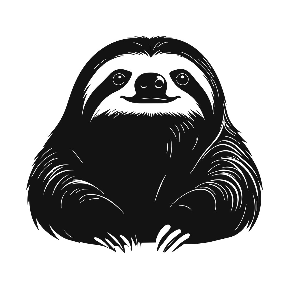 Sloth SVG cut file – SVG, PNG, DXF