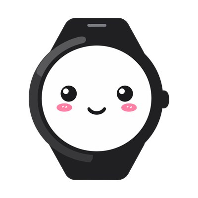 Smart Watch Kawaii Front SVG cut file