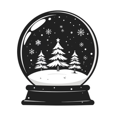Snow Globe Bold Front SVG cut file