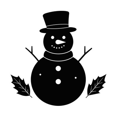 Snowman Leafframe Front SVG cut file