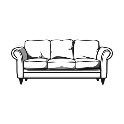 Sofa Stencil Front SVG cut file