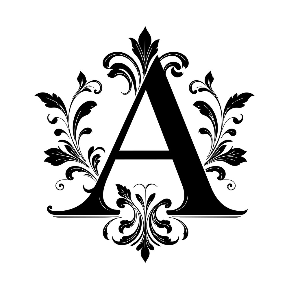 Split Monogram A SVG cut file – SVG, PNG, DXF