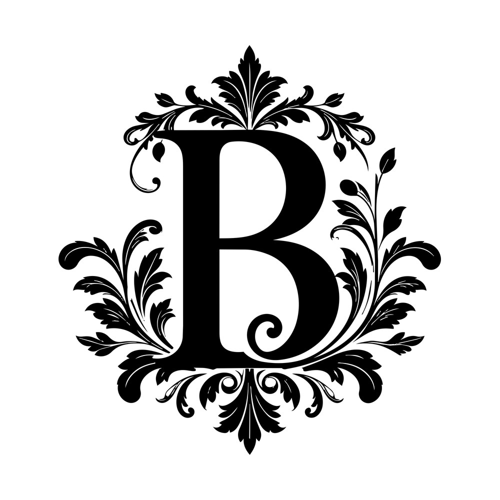 Split Monogram B SVG cut file – SVG, PNG, DXF