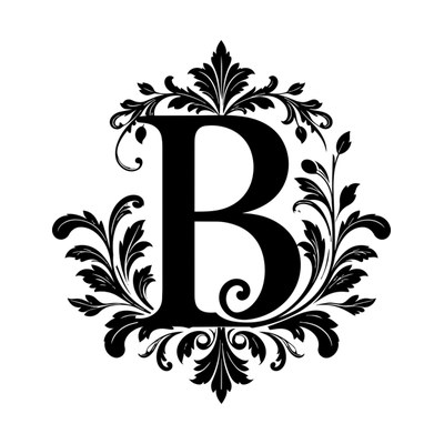 Split Monogram B SVG cut file