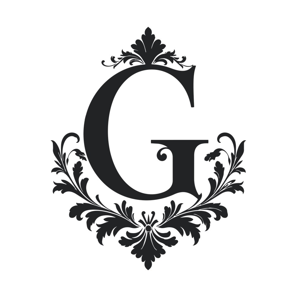 Split Monogram G SVG cut file – SVG, PNG, DXF