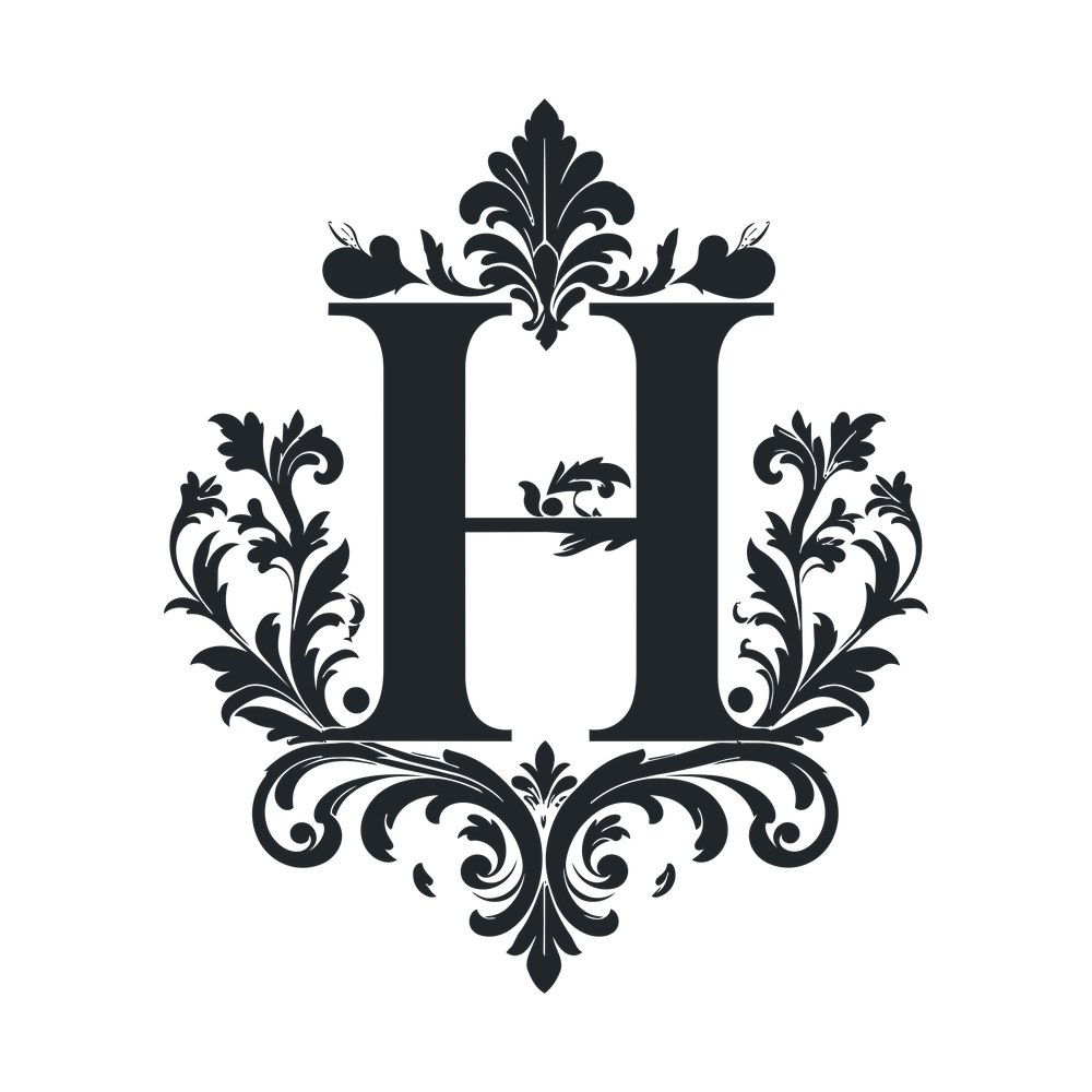 Split Monogram H SVG cut file – SVG, PNG, DXF
