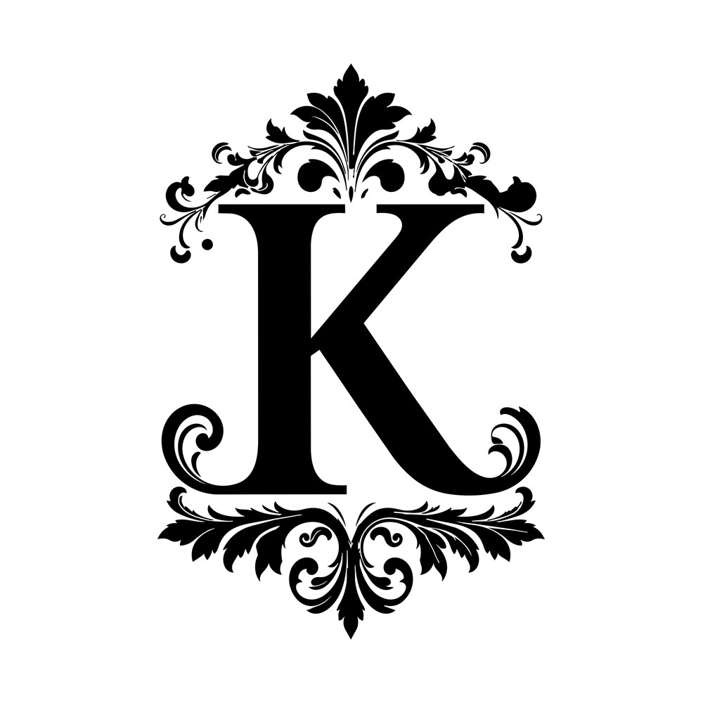 Split Monogram K SVG cut file – SVG, PNG, DXF