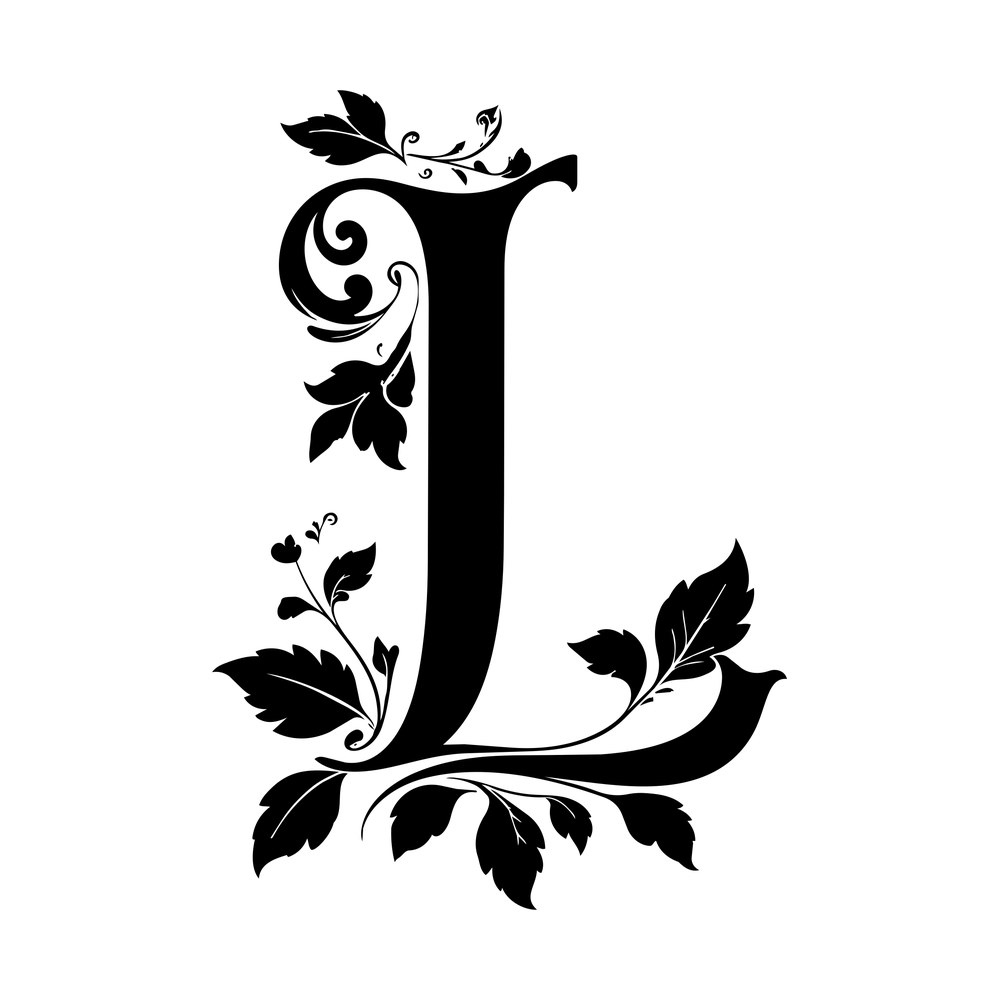 Split Monogram L SVG cut file – SVG, PNG, DXF