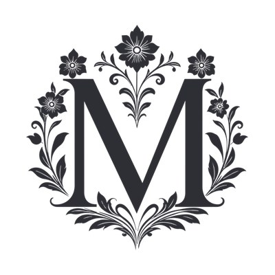 Split Monogram M SVG cut file