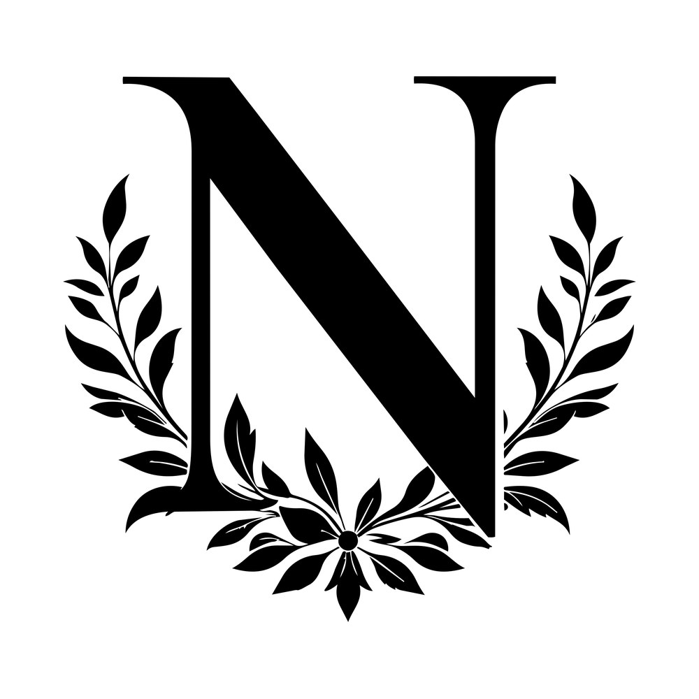 Split Monogram N SVG cut file – SVG, PNG, DXF