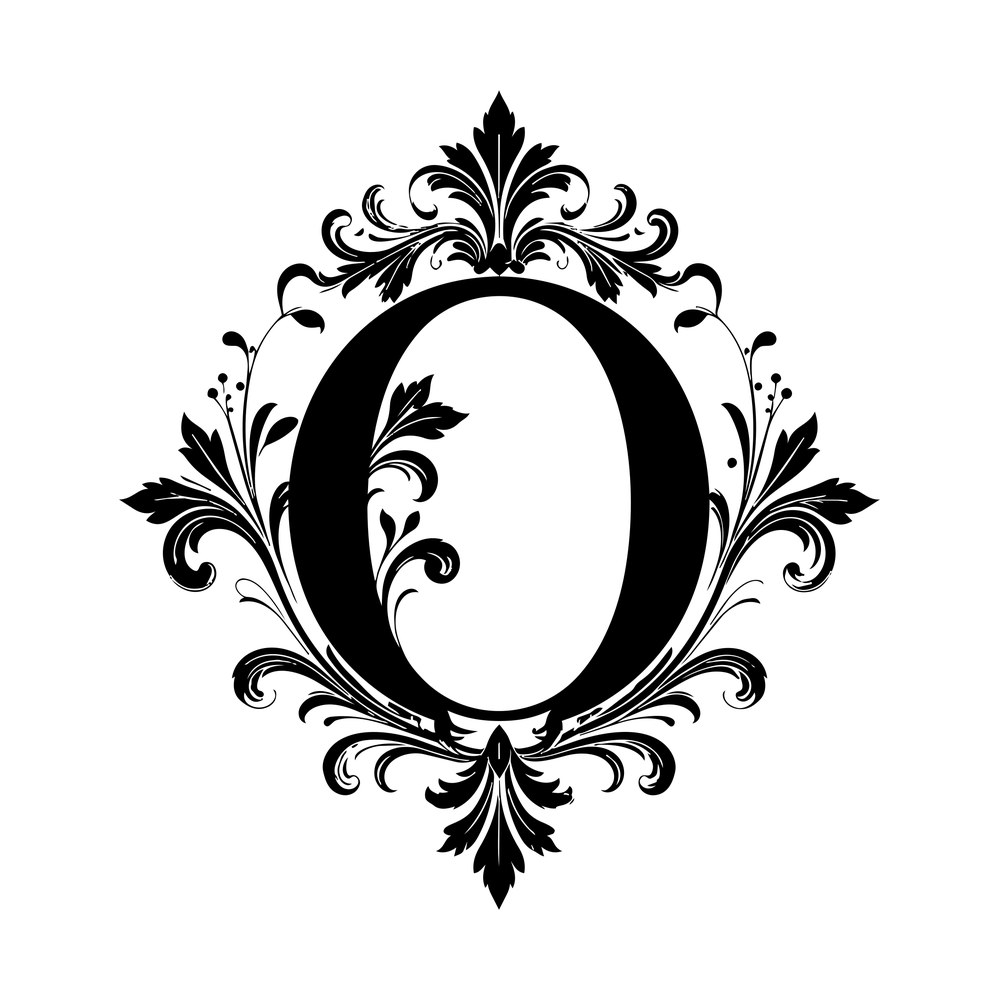Split Monogram O SVG cut file – SVG, PNG, DXF