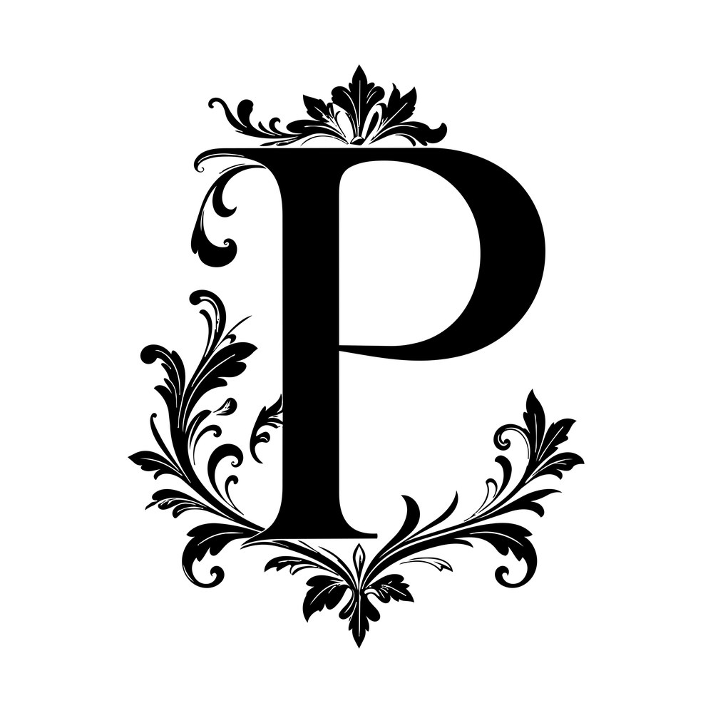 Split Monogram P SVG cut file – SVG, PNG, DXF