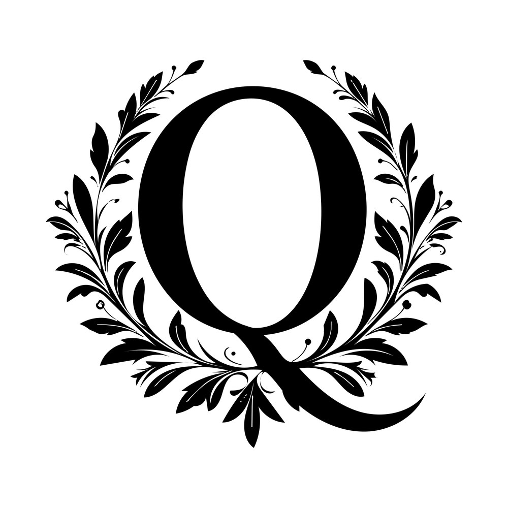 Split Monogram Q SVG cut file – SVG, PNG, DXF