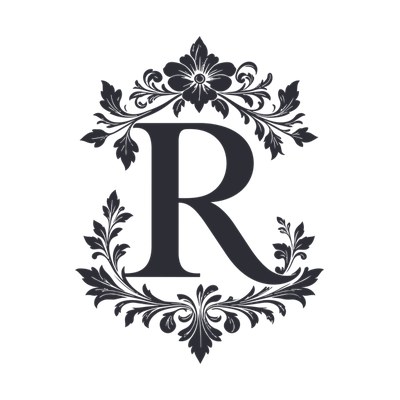 Split Monogram R SVG cut file