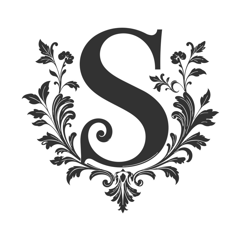 Split Monogram S SVG cut file – SVG, PNG, DXF