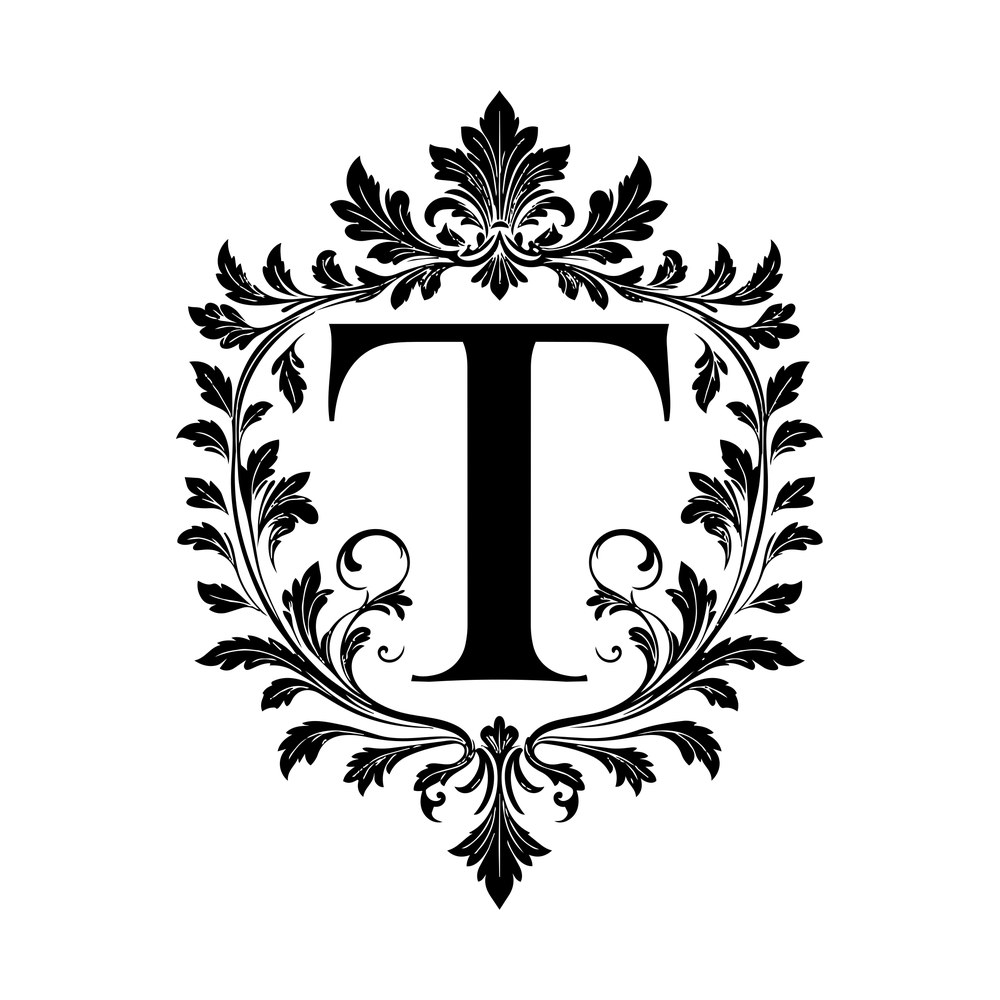Split Monogram T SVG cut file – SVG, PNG, DXF