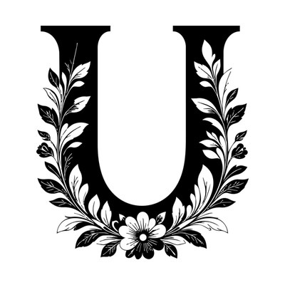 Split Monogram U SVG cut file