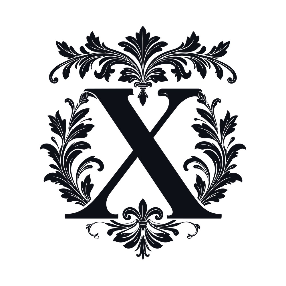 Split Monogram X SVG cut file – SVG, PNG, DXF