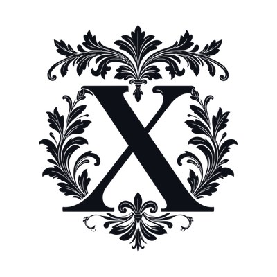 Split Monogram X SVG cut file