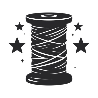 Spool Of Thread Stars Side SVG cut file