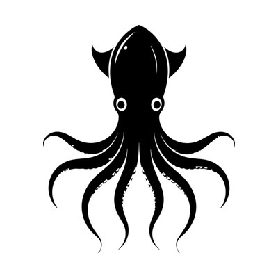 Squid Silhouette SVG cut file