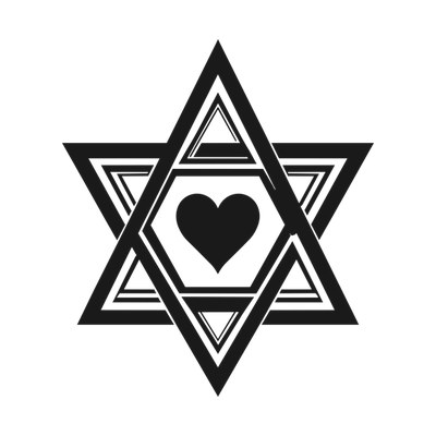 Star Of David Heart Side SVG cut file