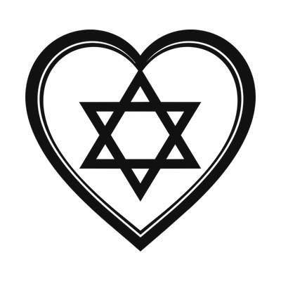 Star Of David Heartframe Side SVG cut file