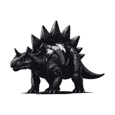 Stegosaurus Doodle Front SVG cut file