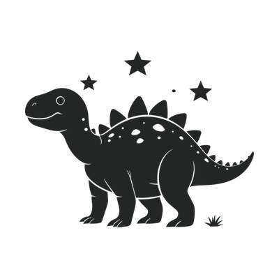 Stegosaurus Stars Side SVG cut file