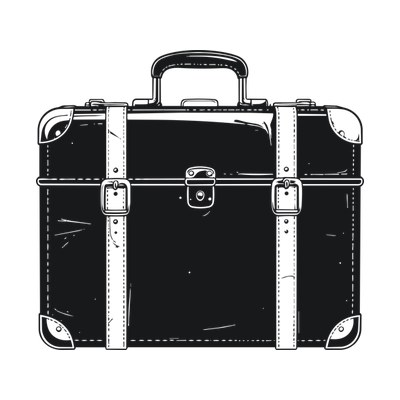 Suitcase Retro Front SVG cut file